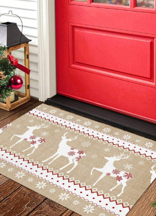 Christmas Carpet Red Christmas Tree Snowman Mat