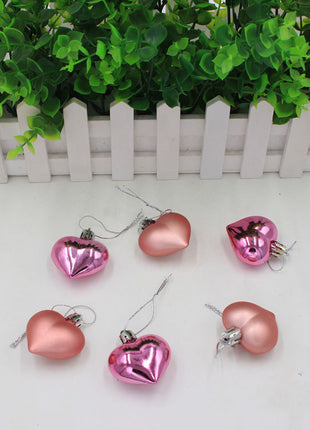 Christmas Decoration Peach Heart Painted Pendant