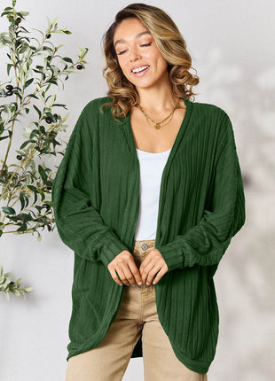 Basic Bae Full Size Ribbed Cocoon Cardigan - MimiStylez