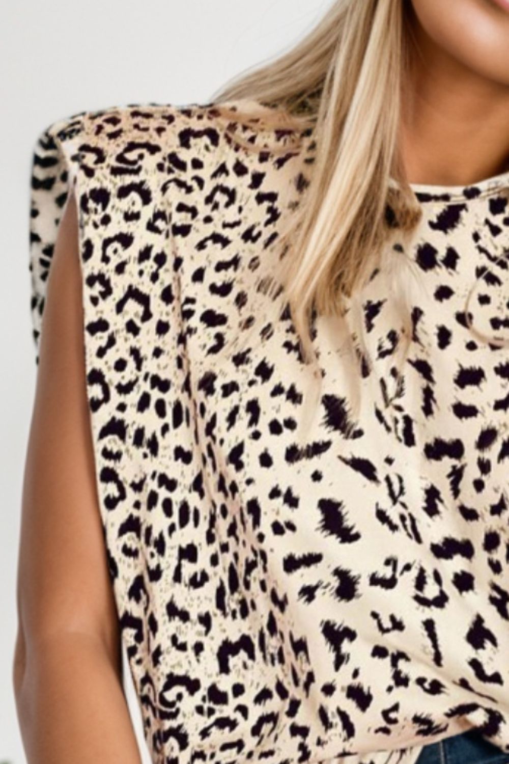 Leopard, Round Neck Tank