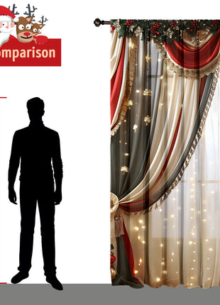 2PCs Christmas Curtain 3D Digital Printing