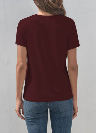 Smile Graphic Round Neck Short Sleeve T-Shirt - MimiStylez