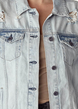 RISEN Distressed Button Up Jacket - MimiStylez