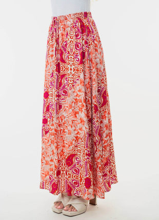 White Birch Full Size High Waisted Floral Woven Skirt - MimiStylez