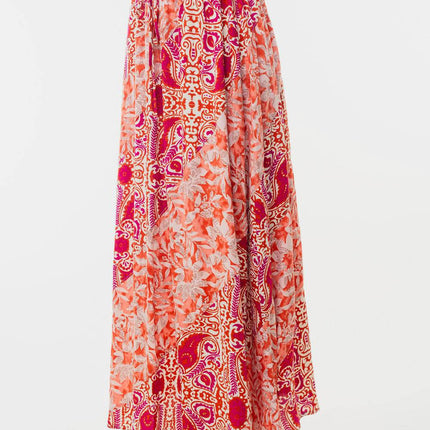 White Birch Full Size High Waisted Floral Woven Skirt - MimiStylez