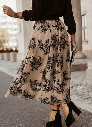 Embroidered High Waist Skirt - MimiStylez