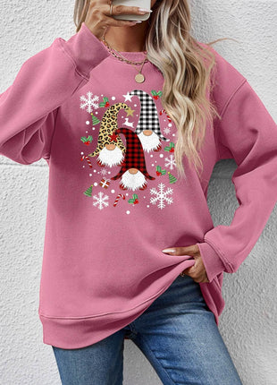 Faceless Gnomes Graphic Drop Shoulder Sweatshirt - MimiStylez