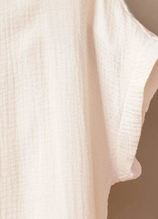 Button Down Short Sleeve Midi Shirt Dress - MimiStylez