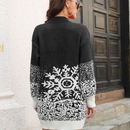Snowflake Pattern Sweater Dress - MimiStylez
