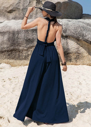 Surplice Wide Leg Jumpsuit with Free Tie - MimiStylez