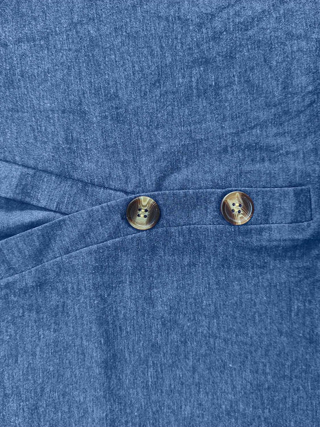 Full Size Notched Long Sleeve T-Shirt - MimiStylez