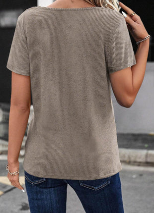 V-Neck Short Sleeve Top - MimiStylez