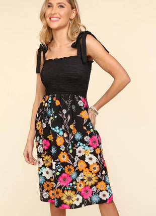 Haptics Smocked Cami Floral Dress - MimiStylez