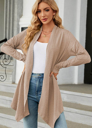 Open Front Long Sleeve Cardigan - MimiStylez