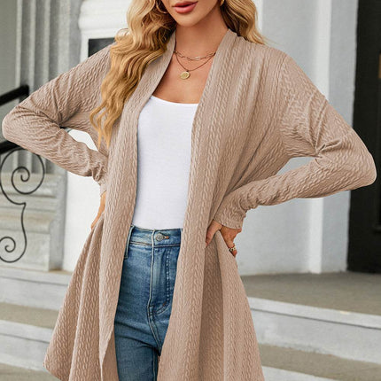 Open Front Long Sleeve Cardigan - MimiStylez