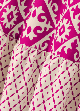 Geometric Elastic Waist Maxi Skirt - MimiStylez