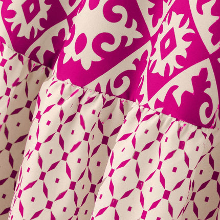 Geometric Elastic Waist Maxi Skirt - MimiStylez