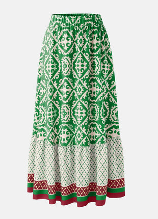 Geometric Elastic Waist Maxi Skirt - MimiStylez