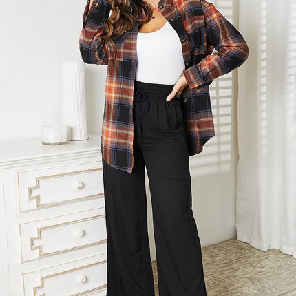 Plaid Dropped Shoulder Shirt - MimiStylez