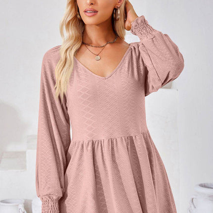 V-Neck Lantern Sleeve Blouse - MimiStylez