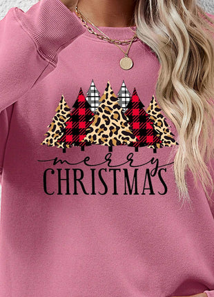 MERRY CHRISTMAS Round Neck Long Sleeve Sweatshirt - MimiStylez