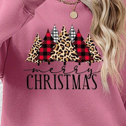 MERRY CHRISTMAS Round Neck Long Sleeve Sweatshirt - MimiStylez