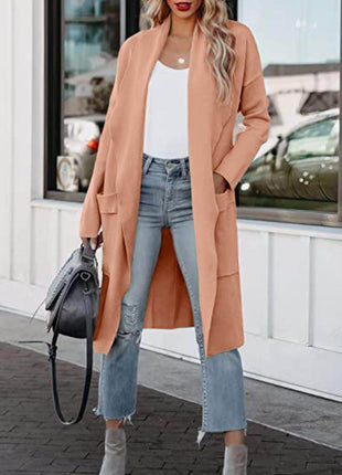 Open Front Dropped Shoulder Outerwear - MimiStylez