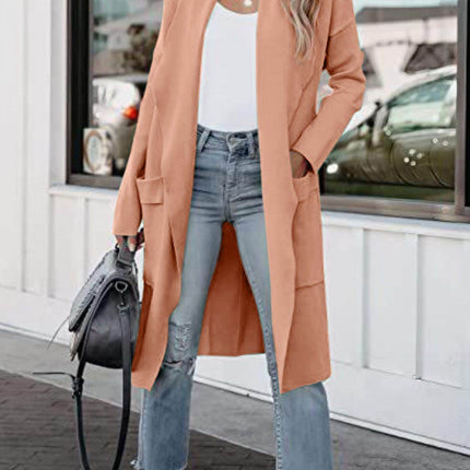 Open Front Dropped Shoulder Outerwear - MimiStylez
