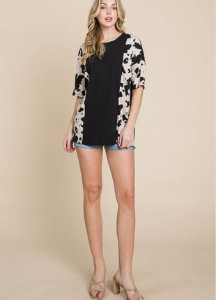 BOMBOM Rodeo Love Ribbed Animal Contrast Tee - MimiStylez