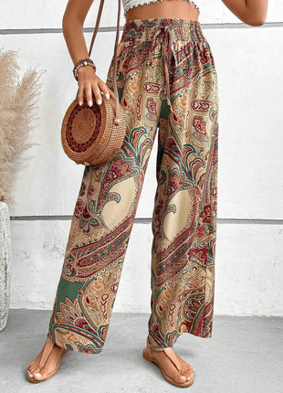 Printed Wide Leg Pants - MimiStylez