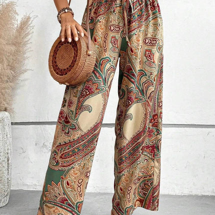 Printed Wide Leg Pants - MimiStylez