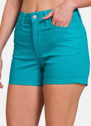 Zenana High Waist Denim Shorts - MimiStylez