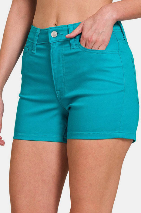 Zenana High Waist Denim Shorts - MimiStylez