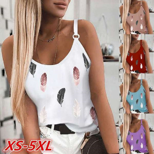 Stylish Crewneck Printed Halter Top