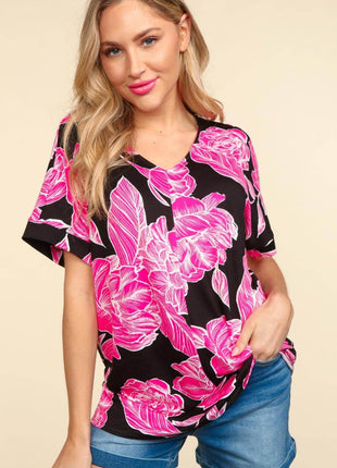Haptics Floral Drop Shoulder T-Shirt - MimiStylez