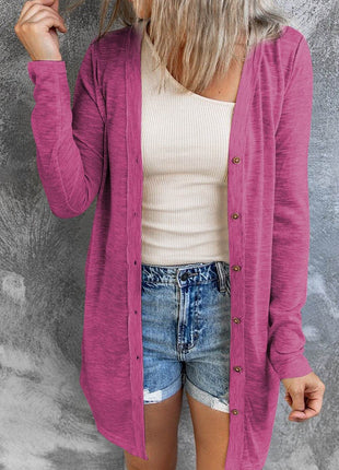 Button Up Long Sleeve Cover Up - MimiStylez