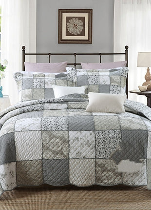 Washed Pure Cotton Thickened Non-slip Pure Cotton Quilt Three-piece Set