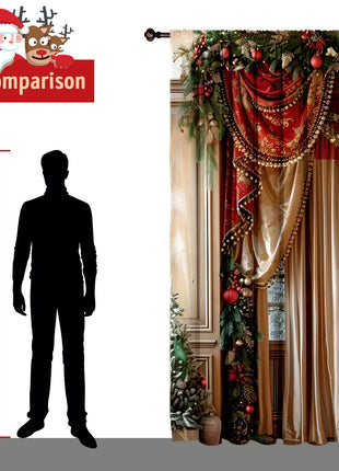 2PCs Christmas Curtain 3D Digital Printing