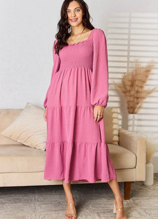 Culture Code Full Size Ruffle Trim Smocked Tiered Dress - MimiStylez