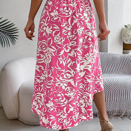 High-Low Printed High Waist Skirt - MimiStylez