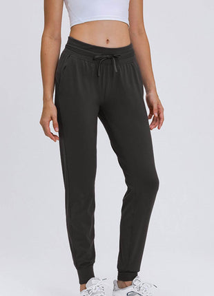 Double Take Tied Joggers with Pockets - MimiStylez