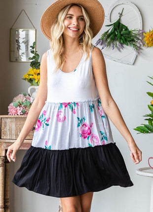 Heimish Full Size Scoop Neck Frill Tiered Dress - MimiStylez