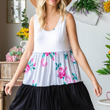 Heimish Full Size Scoop Neck Frill Tiered Dress - MimiStylez