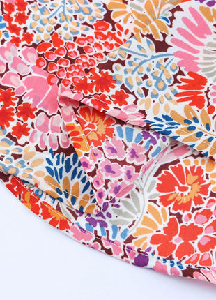 Floral Print Long Puff Sleeve Blouse - MimiStylez