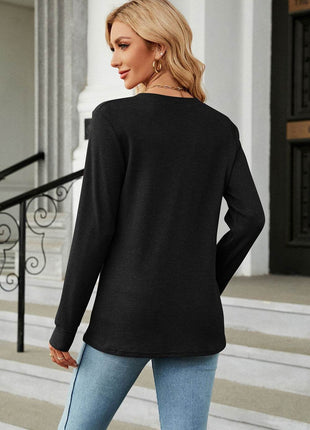 V-Neck Long Sleeve Blouse - MimiStylez