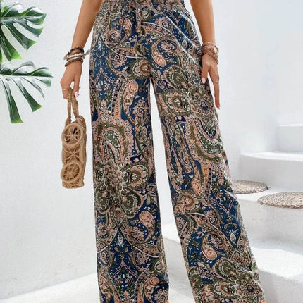Printed Wide Leg Pants - MimiStylez