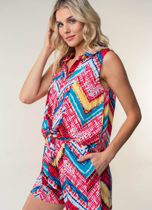 White Birch High Waisted Printed Shorts - MimiStylez