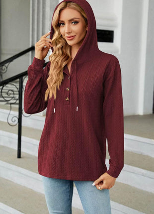 Cable-Knit Long Sleeve Hoodie - MimiStylez