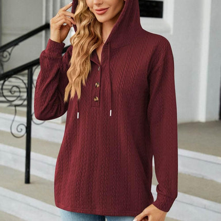 Cable-Knit Long Sleeve Hoodie - MimiStylez