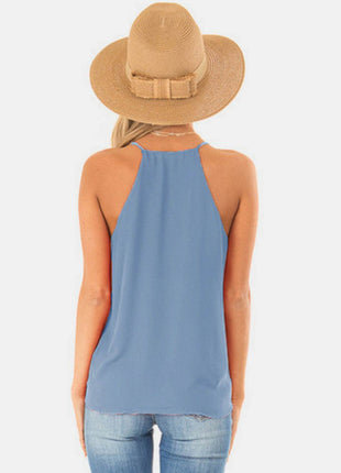 Full Size Surplice Spaghetti Strap Top - MimiStylez